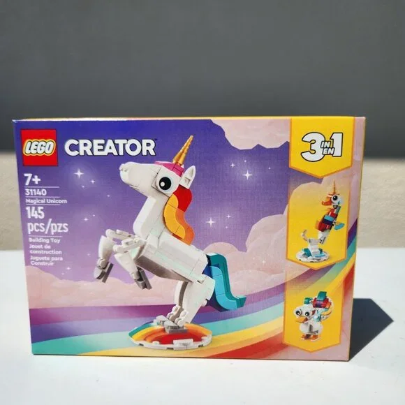 LEGO Creator 3-in-1 Magical Unicorn Seahorse Peacock Rainbow 31140 Easter Basket - Picture 2 of 8